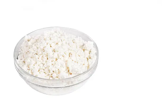 Photo of Fresh cottage cheese (curd) in glass bow
