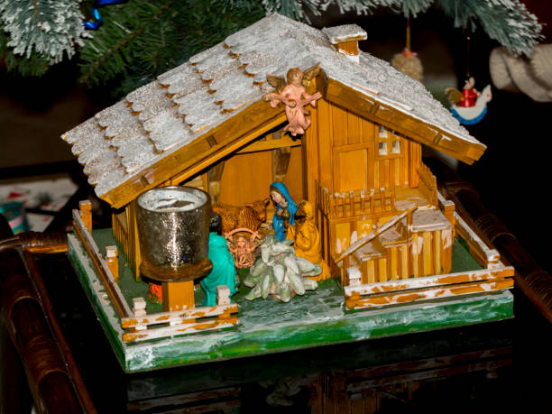istock Christmas nativity scene model with the manger 1780379954