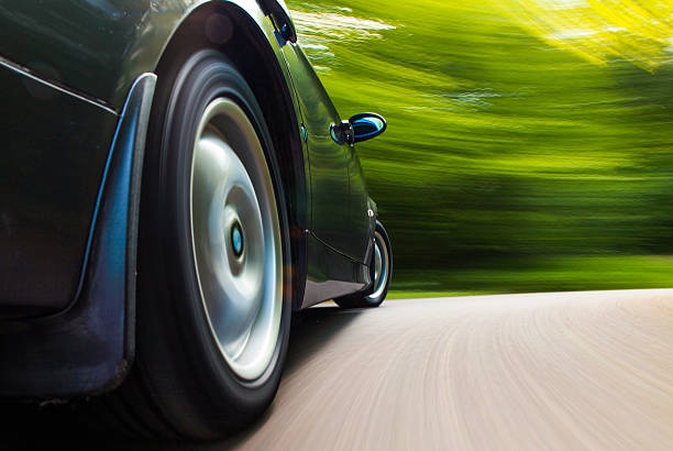 istock Rear side view of black car. 178038098