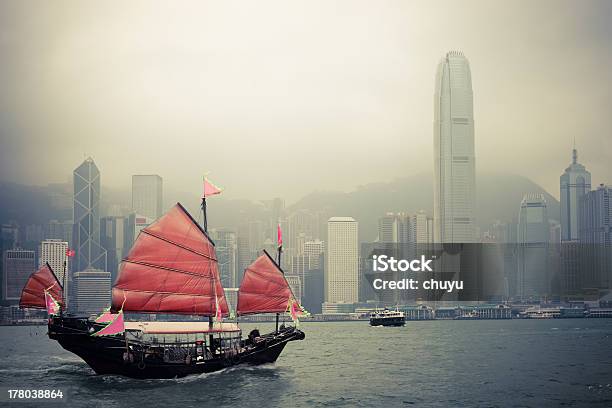 Chinese Style Sailboat In Hong Kong Stock Photo - Download Image Now - Architecture, Asia, Building Exterior