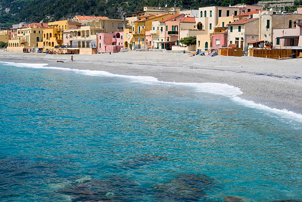 Varigotti, Italy Beautiful village and tourist destination in Liguria region of Italy finale ligure stock pictures, royalty-free photos & images
