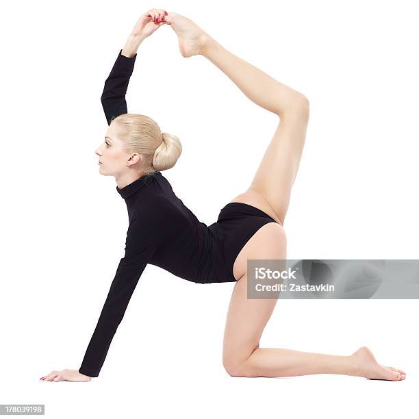 Beautiful Blonde Gymnast Stock Photo - Download Image Now - 20-24 Years, Adult, Adults Only