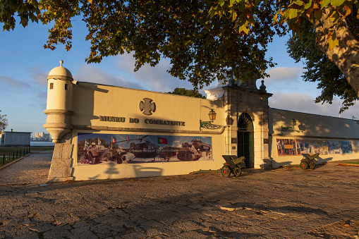 Lisbon, Portugal - October 14, 2023 - Combatant's Museum (Portuguese: Museu do Combatente) in fort Forte do Bom Sucesso.