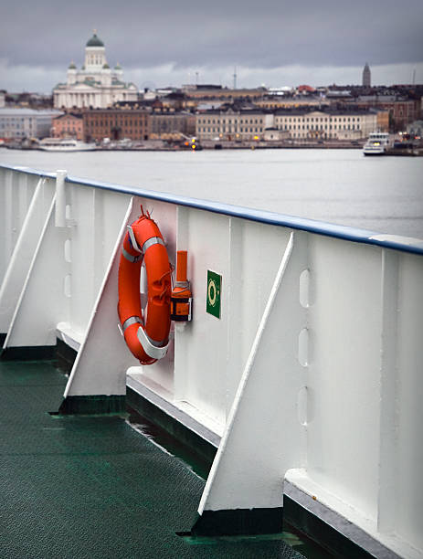istock Ferry railings with lifebuoy. Helsinki, Finland 178039335