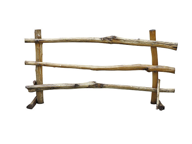 istock Wooden fence at ranch isolated over white 178039707