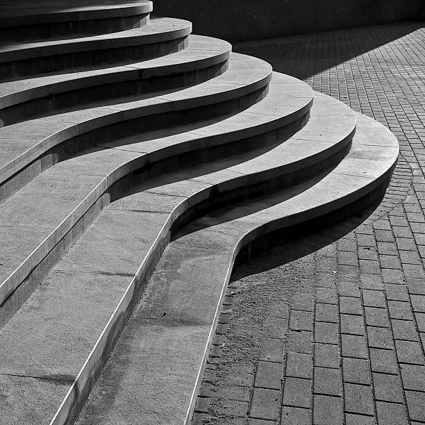 istock Seven curved footsteps of modern stairs 178041450