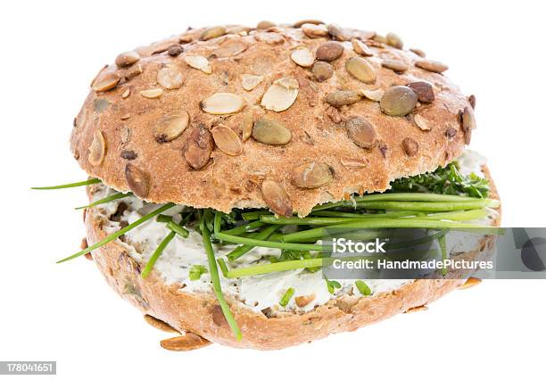 Cream Cheese On A Roll With Herbs Stock Photo - Download Image Now - Appetizer, Bread, Breakfast