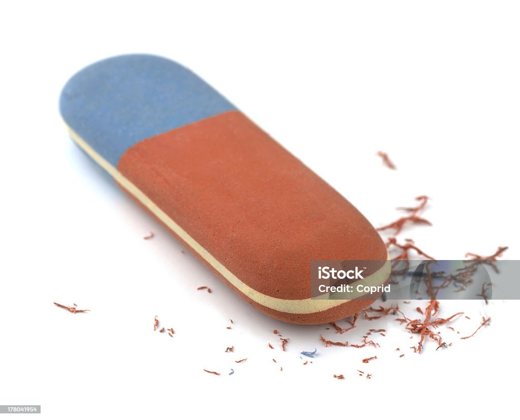 Eraser Red and blue eraser isolated on white Blue Stock Photo