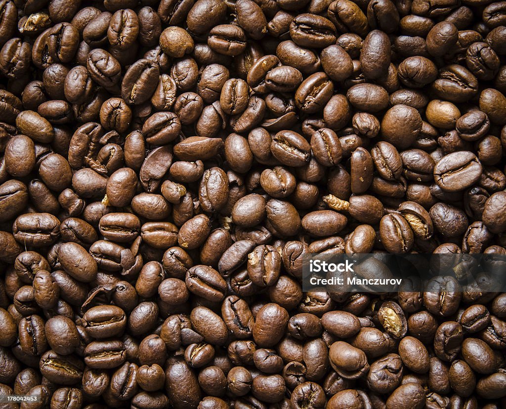 Granos de café de fondo - Foto de stock de Arpillera libre de derechos
