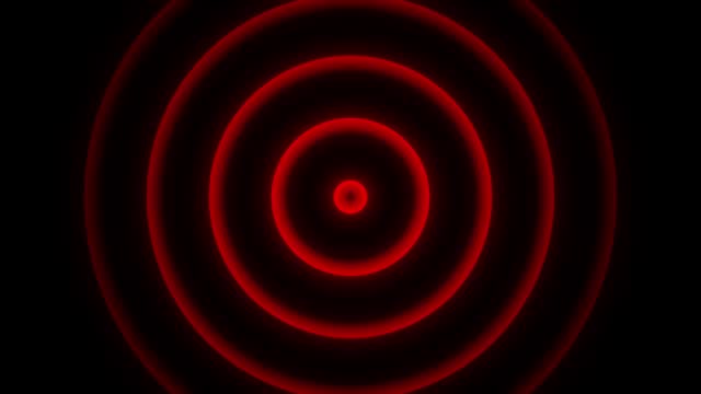 Radio wave, circle sonar - radar signal animation stock video