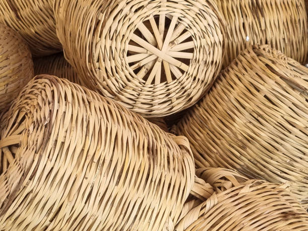 Handcraft Wicker Baskets stock photo