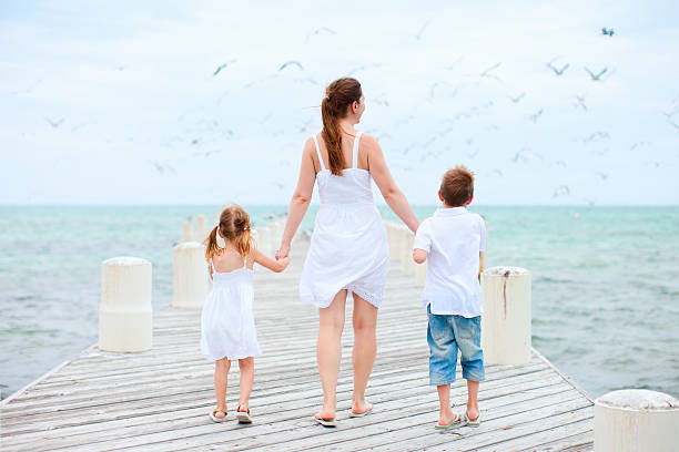istock Mother and kids at seaside 178043971