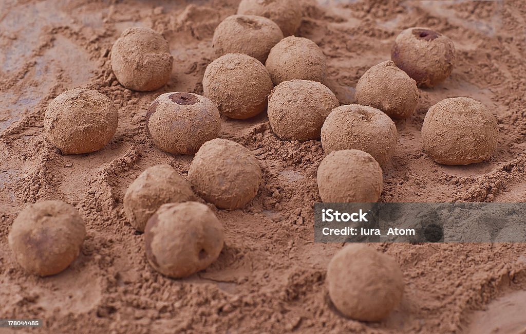 Cherries in the cocoa Cherries powdered with cocoa Cacao Fruit Stock Photo