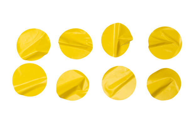 istock Round yellow stickers, blank tags labels isolated on a white background. 1780449588