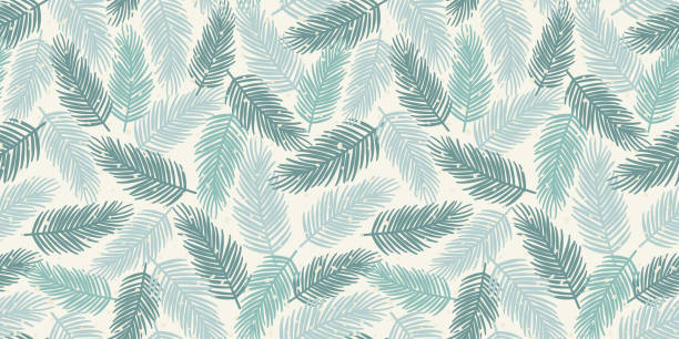 ilustrações de stock, clip art, desenhos animados e ícones de seamless background christmas design for gift wrapping paper, fabric, clothing, textile, wallpaper. winter vector illustration. - christmas tree branch