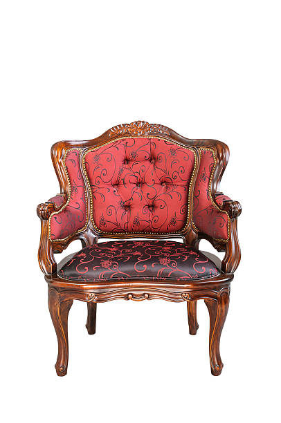istock Vintage red silk cloth chair isolated 178045401