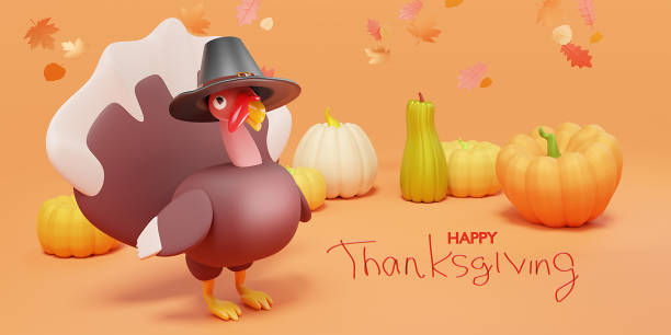 istock Fall creative concept pumpkin matte scene 3D rendering. Thanksgiving seasonal sale design. Autumn art presentation. Trendy holiday decorations with turkey 1780470203
