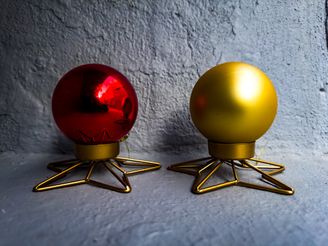 Two decorative balls of colors in an abstract composition