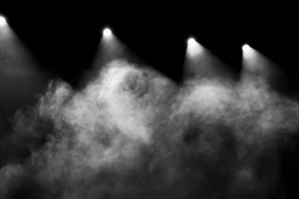 istock Dry white ice smoke clouds fog empty stage textured. 1780478375