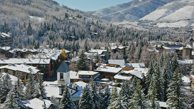 Clock Tower and Covered Bridge in Vail, CO