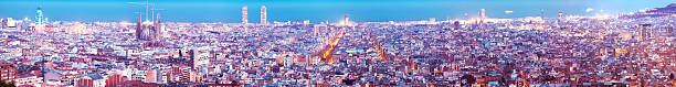 General view of  Barcelona city General view of  Barcelona city in night. Spain barcelona skyline stock pictures, royalty-free photos & images