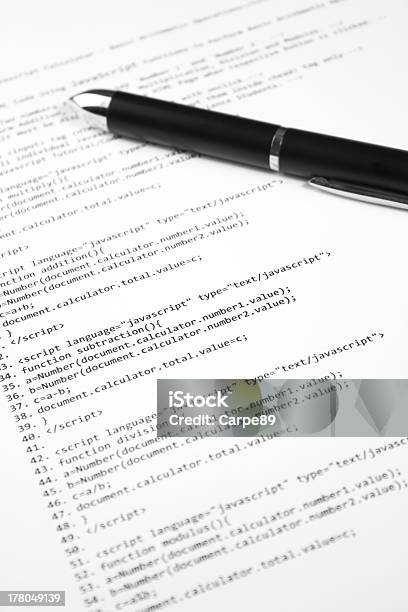 Javascriptcode Stockfoto und mehr Bilder von Computersprache - Computersprache, Buchseite, Abstrakt