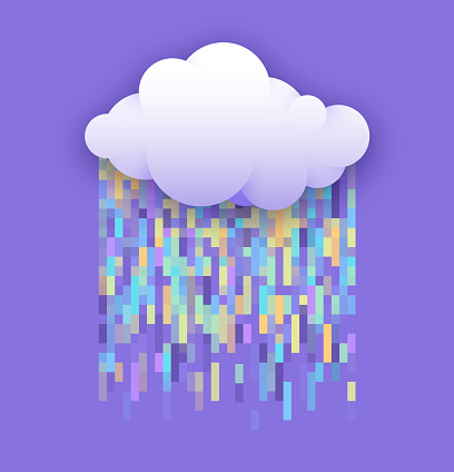 Digital rain clouds background with space for your content or copy.