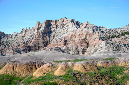 Amazing scenery of the Badlands National Park. Picture taken in early June after heavy rains in South Dakota, USA.