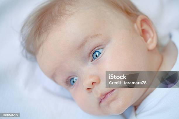 Ребенок Портрет — стоковые фотографии и другие картинки 0-11 месяцев - 0-11 месяцев, Белый, Белый фон