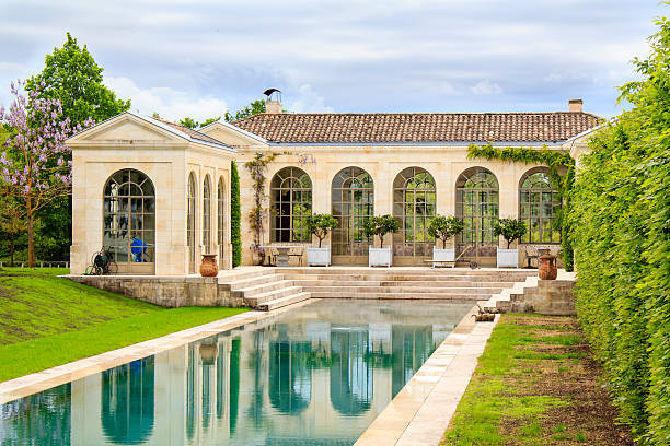 Luxury villa with pool Luxury villa with swimming pull in Gironde, France saint emilion photos stock pictures, royalty-free photos & images