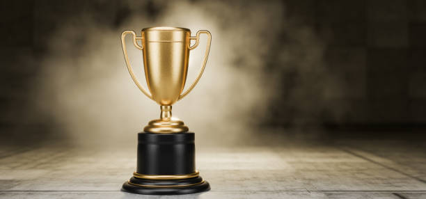 istock Goal achievement concept. Best in Class Trophy Award. Top Performance Award. Winner certificate. First place in a computer game. Winner's Cup. Achievements. Victory. 3D render. 1780510176