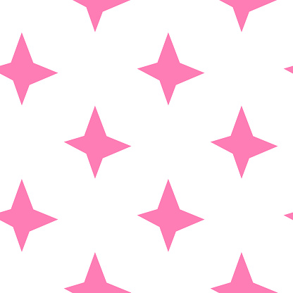 Seamless pattern with four pointed stars in modern childish style. Cute boho background. Simple trendy texture for covers, fabric, etc.