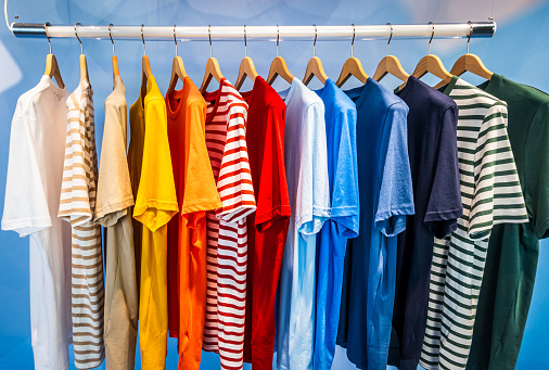 clothes at a rack - close up - photo