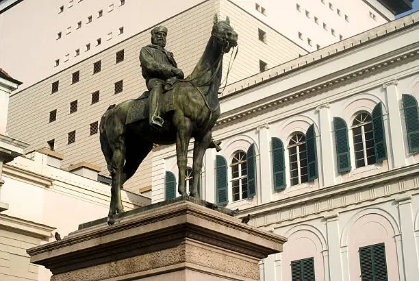 Photo of Equestrian statue dedicated to Giuseppe Garibaldi in Genoa