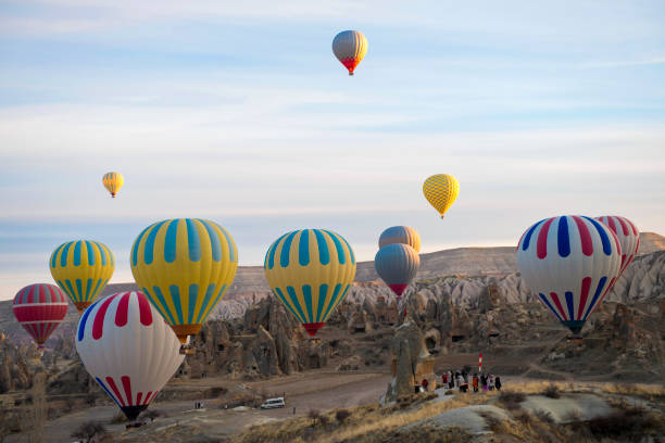 The great tourist attraction of Cappadocia - balloon flight. Cappadocia is known around the world as one of the best places to fly with hot air balloons. Goreme, Cappadocia, Turkey”