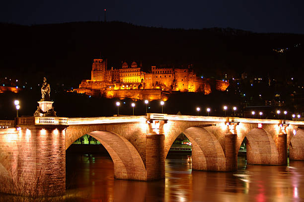 istock Old Bridge, Neckar, Castle at night, Heidelberg, Germany 178054476