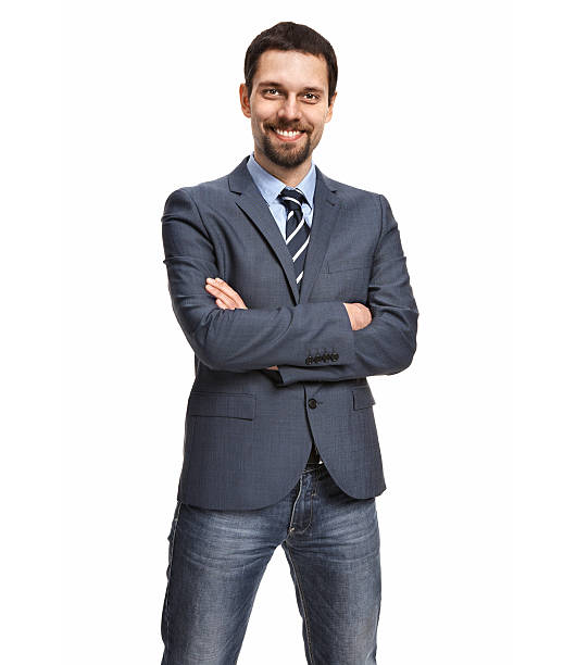 istock Friendly and smiling businessman with arms crossed 178054562