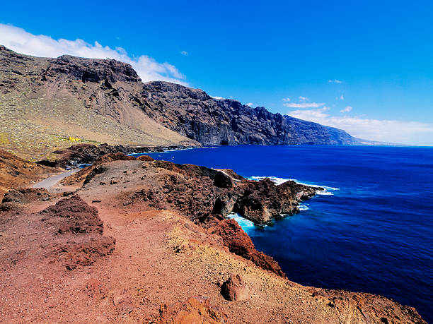 The Giants Cliffs on Tenerife Los Gigantes - view from Punta Teno, Tenerife, Canary Islands, Spain. teno mountains photos stock pictures, royalty-free photos & images