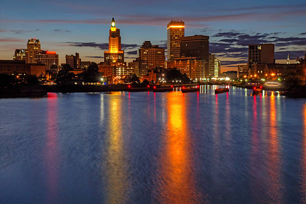 istock HDR image showing the night skyline of Providence, Rhode Island 178055911