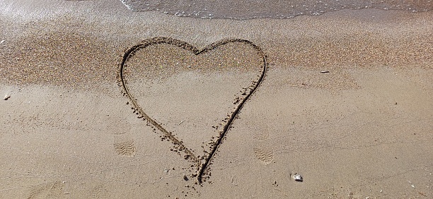 Heart on the sand