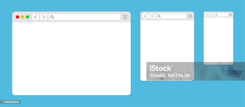 Browser Window Web Elements Design Template With Browser Window For ...