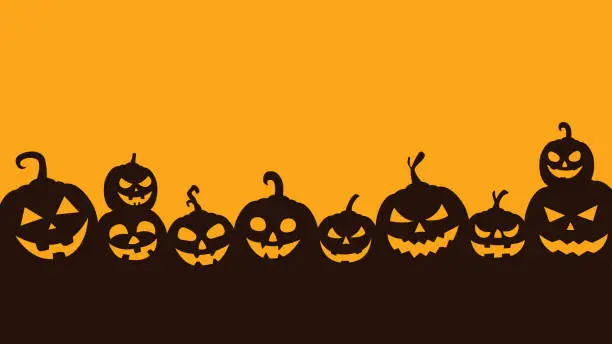 Vector illustration of Jack O' Lantern Halloween banner