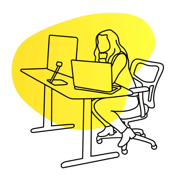 Vector illustration of Trying To Think Yellow