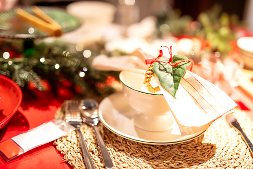 Christmas festive table setting