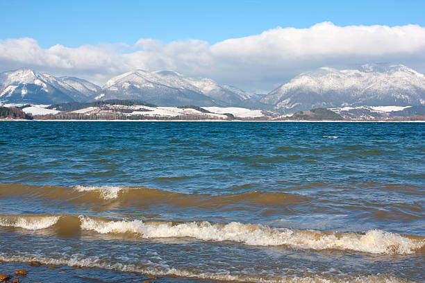 istock Mountain lake in winter time 178058670