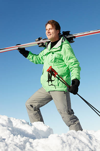 istock Middle Aged Man On Ski Holiday In Mountains 178058771