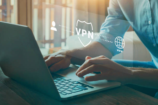 VPN concept, Virtual private network. Secure encrypted internet connection. stock photo