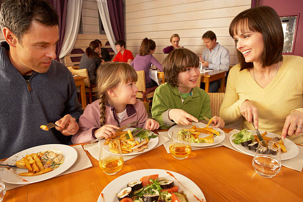 istock Family Eating Lunch Together In Restaurant 178059111