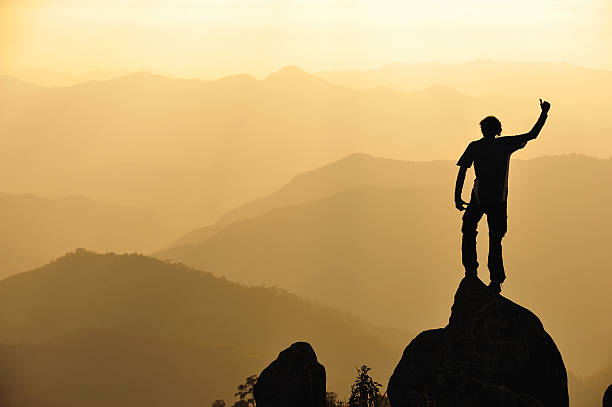 istock Silhouette of man in mountain. 178060434