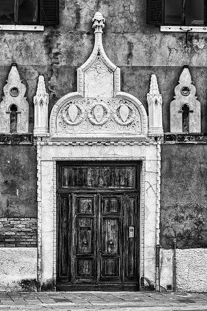 istock Black and White Door in Venice, Italy 178060691